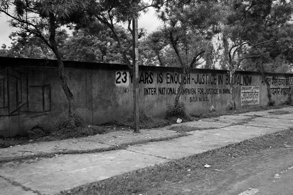 The wall of the factory